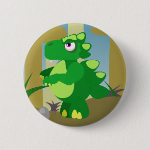 Badge Rond 5 Cm Dinosaure