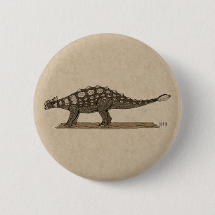 Badge Rond 5 Cm Dinosaure crétacé Ankylosaurus