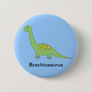 Badge Rond 5 Cm Dinosaure de Brachiosaurus