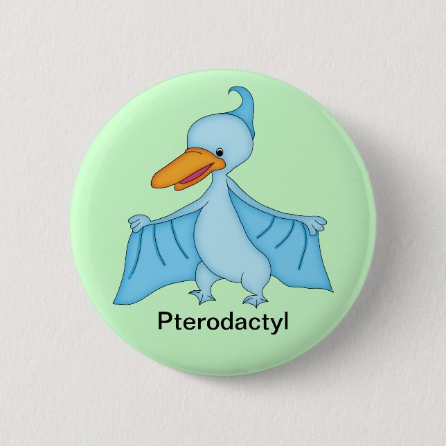 Badge Rond 5 Cm Dinosaure de ptérodactyle (Devant)