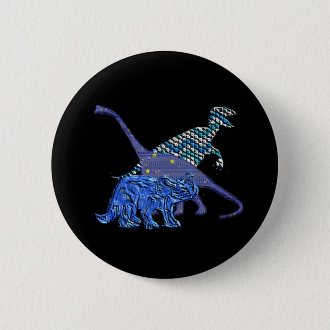 Badge Rond 5 Cm Dinosaure Gang (Devant)