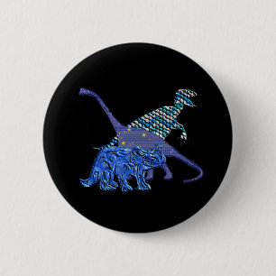 Badge Rond 5 Cm Dinosaure Gang
