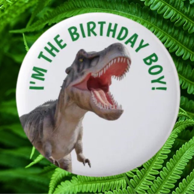 Badge Rond 5 Cm Dinosaure Happy T Rex GARÇON (Jurassic Dinosaur Personalized designs. "It's super easy process  easy to use")