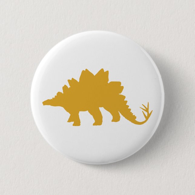 Badge Rond 5 Cm Dinosaure jaune (Devant)