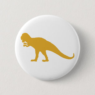 Badge Rond 5 Cm Dinosaure jaune
