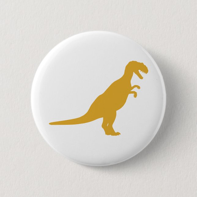 Badge Rond 5 Cm Dinosaure jaune (Devant)