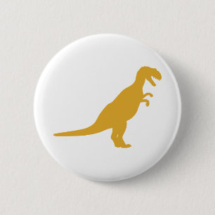 Badge Rond 5 Cm Dinosaure jaune