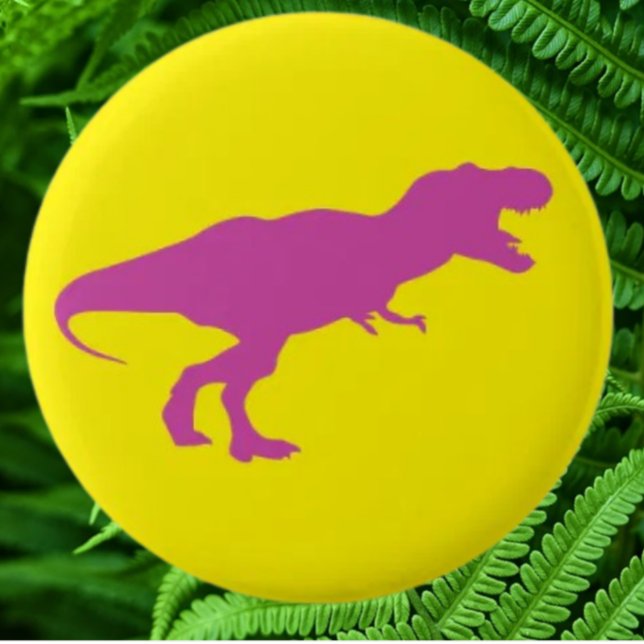 Badge Rond 5 Cm Dinosaure jaune coloré (Bring your dream party to life with our selection of quality Dinosaur themed party supplies )