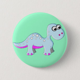 Badge Rond 5 Cm Dinosaure mignon de bande dessinée