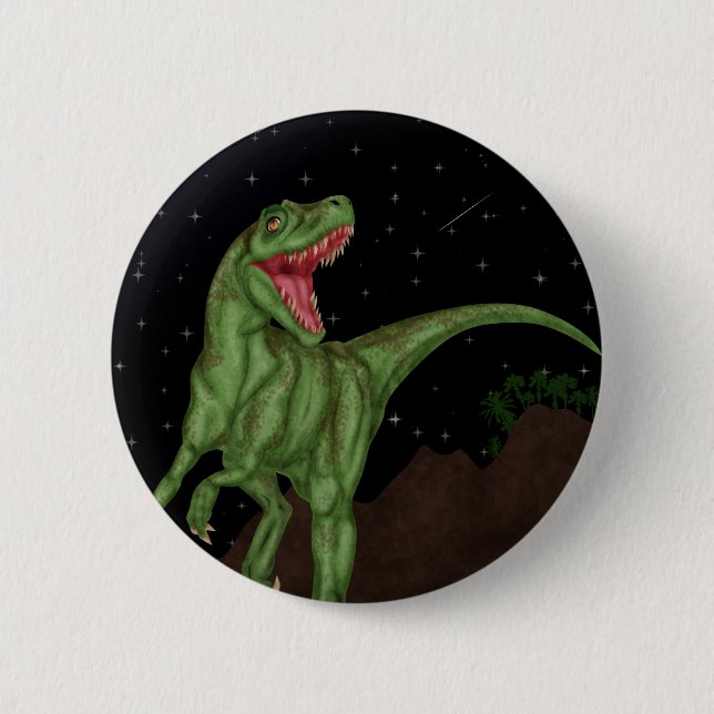 Badge Rond 5 Cm Dinosaure - nuit préhistorique (Devant)