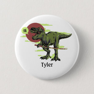 Badge Rond 5 Cm Dinosaure personnalisé