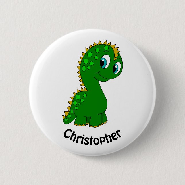 Badge Rond 5 Cm Dinosaure personnalisé mignon (Devant)