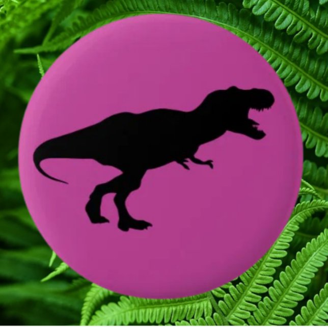 Badge Rond 5 Cm Dinosaure rose (Créateur téléchargé)