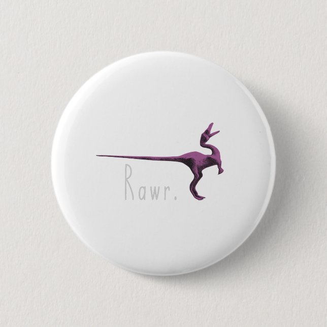 Badge Rond 5 Cm Dinosaure rose Rawr (Devant)