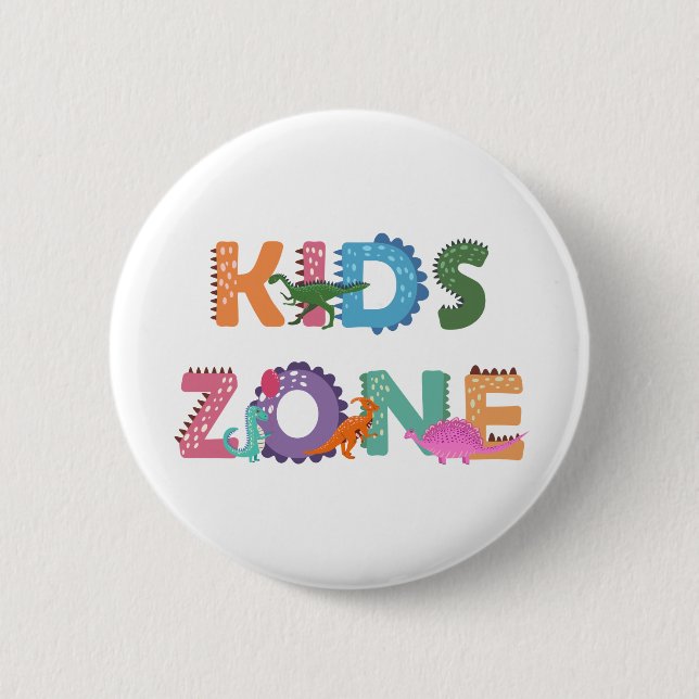 Badge Rond 5 Cm Dinosaures (Devant)