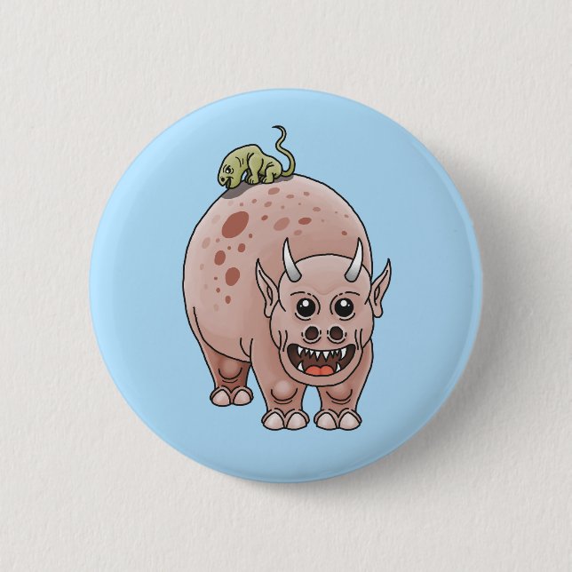 Badge Rond 5 Cm Dinosaures de fantaisie (Devant)
