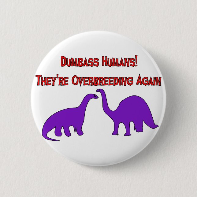 Badge Rond 5 Cm Dinosaures d'Overbreeding (Devant)