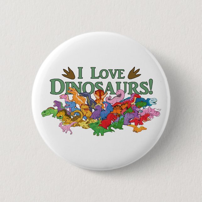 Badge Rond 5 Cm Dinosaures mignons et colorés (Devant)