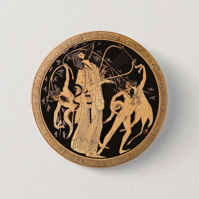 Badge Rond 5 Cm Dionysus et les Satyrs (Devant)