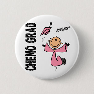 Badge Rond 5 Cm DIPLÔMÉ 1 de CHIMIO de cancer du sein