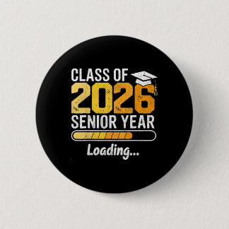 Badge Rond 5 Cm Diplômé 2026 Année senior Chargement Senior 2026 D