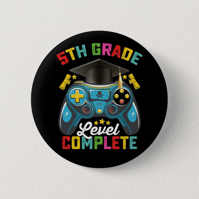 Badge Rond 5 Cm Diplômé de 5e année Niveau Complète Diplomation Je (Devant)