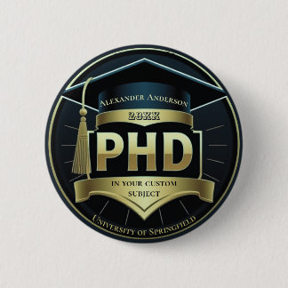 Badge Rond 5 Cm Diplôme de doctorat thèse don fer sur