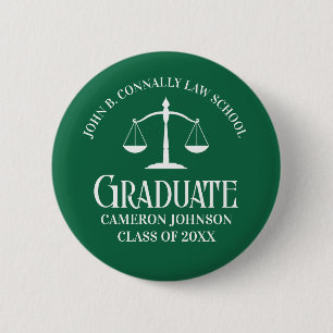 Badge Rond 5 Cm Diplôme de droit vert personnalisé Garder