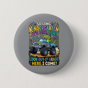 Badge Rond 5 Cm Diplômé de maternelle de dinosaure drôle - Attenti