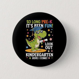 Badge Rond 5 Cm Diplômé de pré-maternelle Jardin d'enfants Dinosau