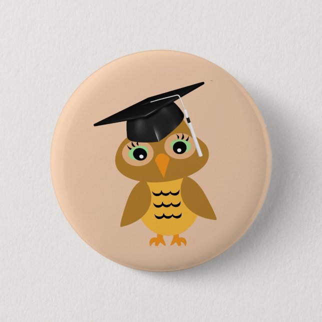 Badge Rond 5 Cm Diplômé de Smart Owl (Devant)