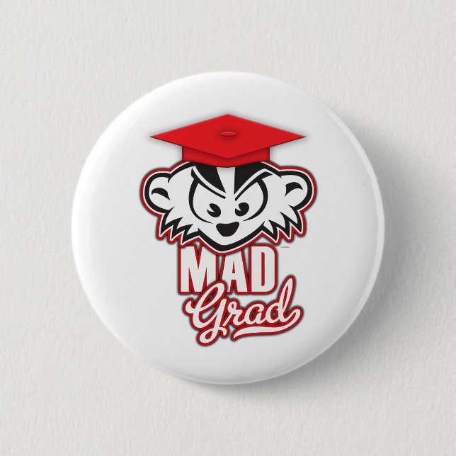 Badge Rond 5 Cm Diplômé FOU de MadBadger (Devant)