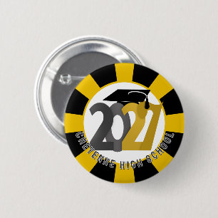 Badge Rond 5 Cm Diplômé promotion 2027 Gris Or