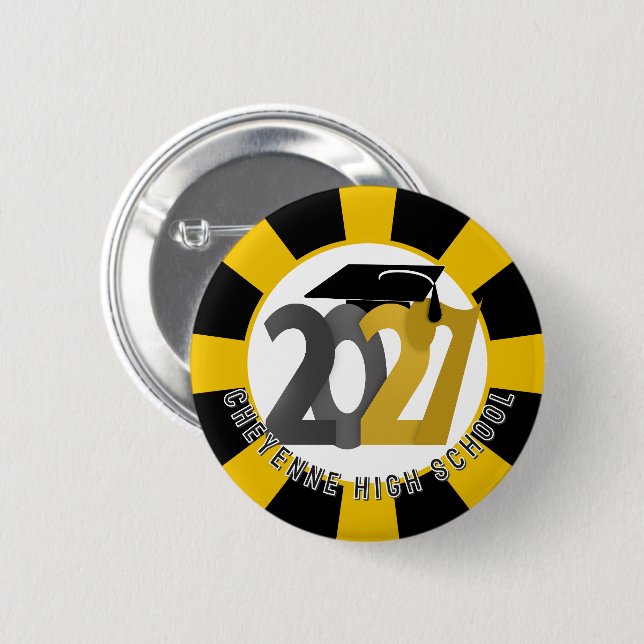 Badge Rond 5 Cm Diplômé promotion 2027 Gris Or (Devant & derrière)