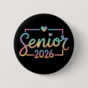 Badge Rond 5 Cm Diplômé Tie Dye de la promotion 2026 26 Grad
