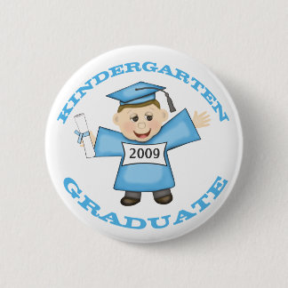 Badge Rond 5 Cm Diplômée bleue de fille de jardin d'enfants fait