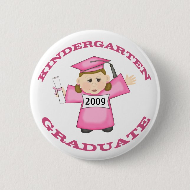 Badge Rond 5 Cm Diplômée faite sur commande de fille de rose de (Devant)