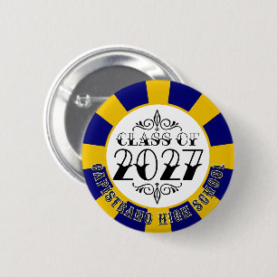 Badge Rond 5 Cm Diplômés de la promotion 2027 de la classe grise d