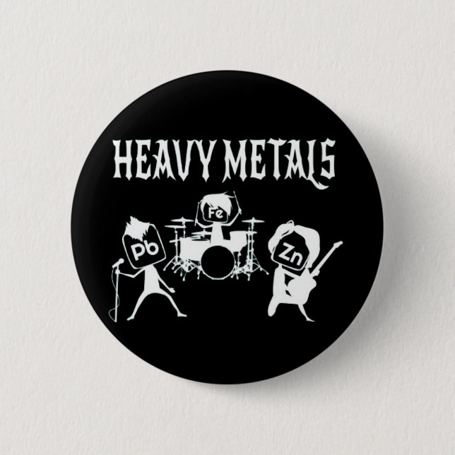 Badge Rond 5 Cm Dire Métaux Lourds Rocks Chimie Bouton cadeau (Devant)