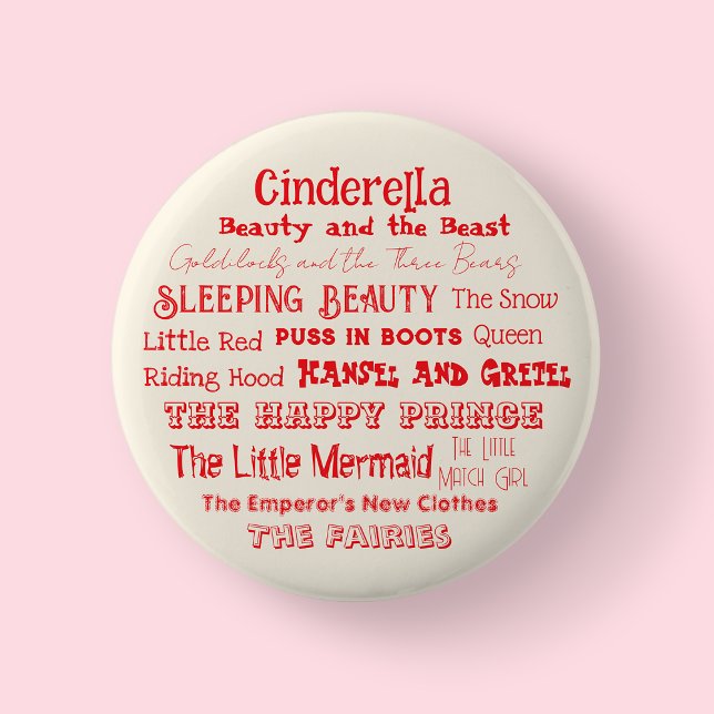 Badge Rond 5 Cm Dire un insigne de la Fée (Cream Fairy Tale Badge/Button)