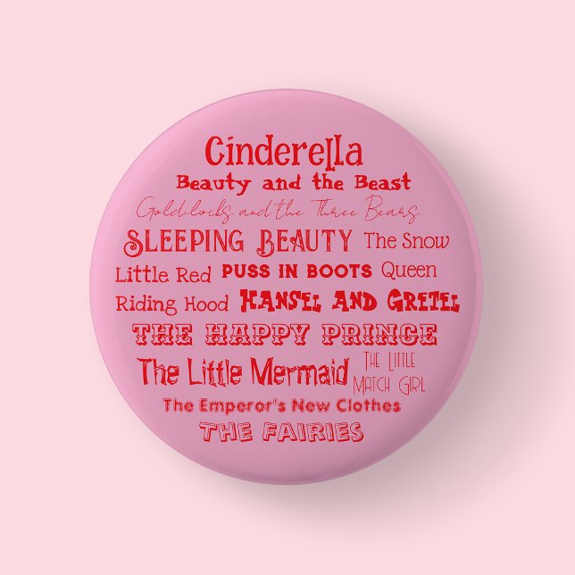 Badge Rond 5 Cm Dire un insigne de la Fée (Pink Fairy Tale Badge/Button)