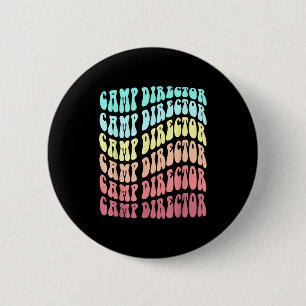 Badge Rond 5 Cm Directeur de camp de vacances rétro familial été