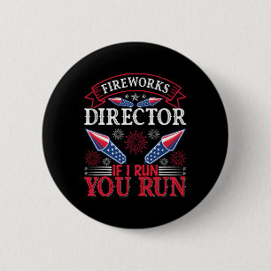 Badge Rond 5 Cm Directeur de Fireworks Drapeau américain 4 juillet