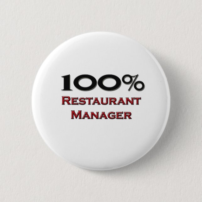 Badge Rond 5 Cm Directeur de restaurant de 100 pour cent (Devant)