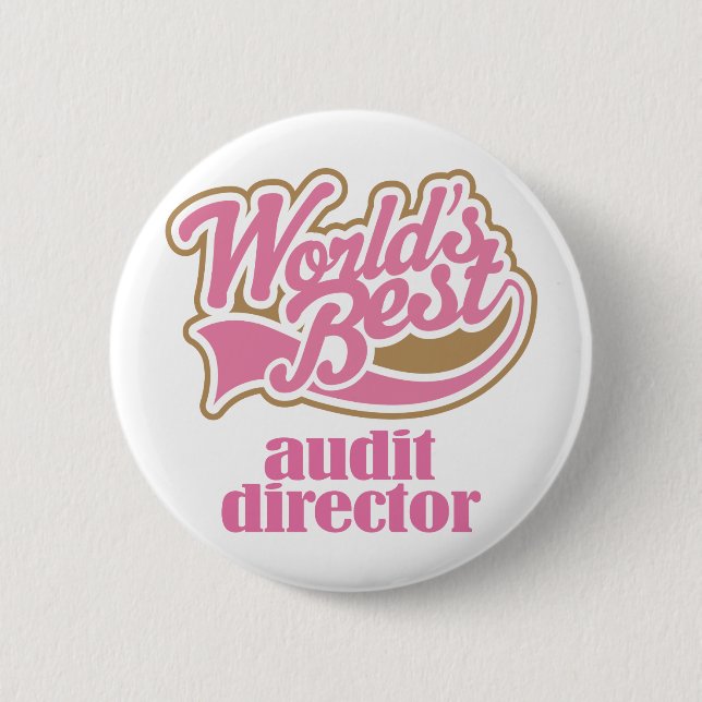 Badge Rond 5 Cm Directeur Pink Gift d'audit (Devant)