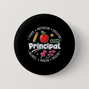 Badge Rond 5 Cm Directeur principal de l'école Éducateur Mentor Mo