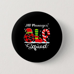 Badge Rond 5 Cm Directeur RH Elfes Équipe Recrutement Noël Corresp