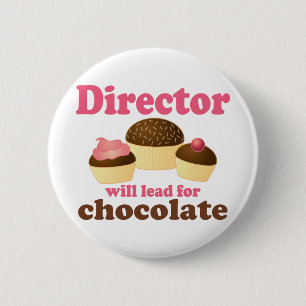Badge Rond 5 Cm Directeur Will Lead pour le chocolat