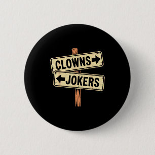 Badge Rond 5 Cm Direction vintage clowns à gauche les jokers à la