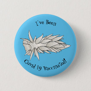Badge Rond 5 Cm Dirona albolineata nudibranche dessin animé